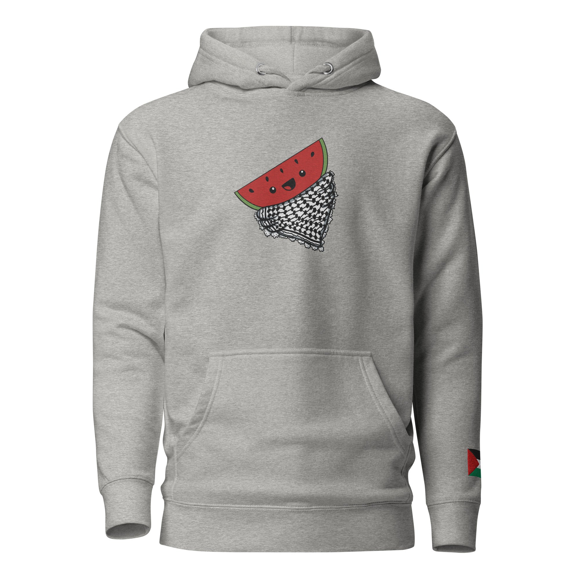 3 Cards Of Palestine Kufiya Gray Unisex Hooded Hoodie 3 Cards Of Palestine Kufiya Gray Unisex Hooded Hoodie