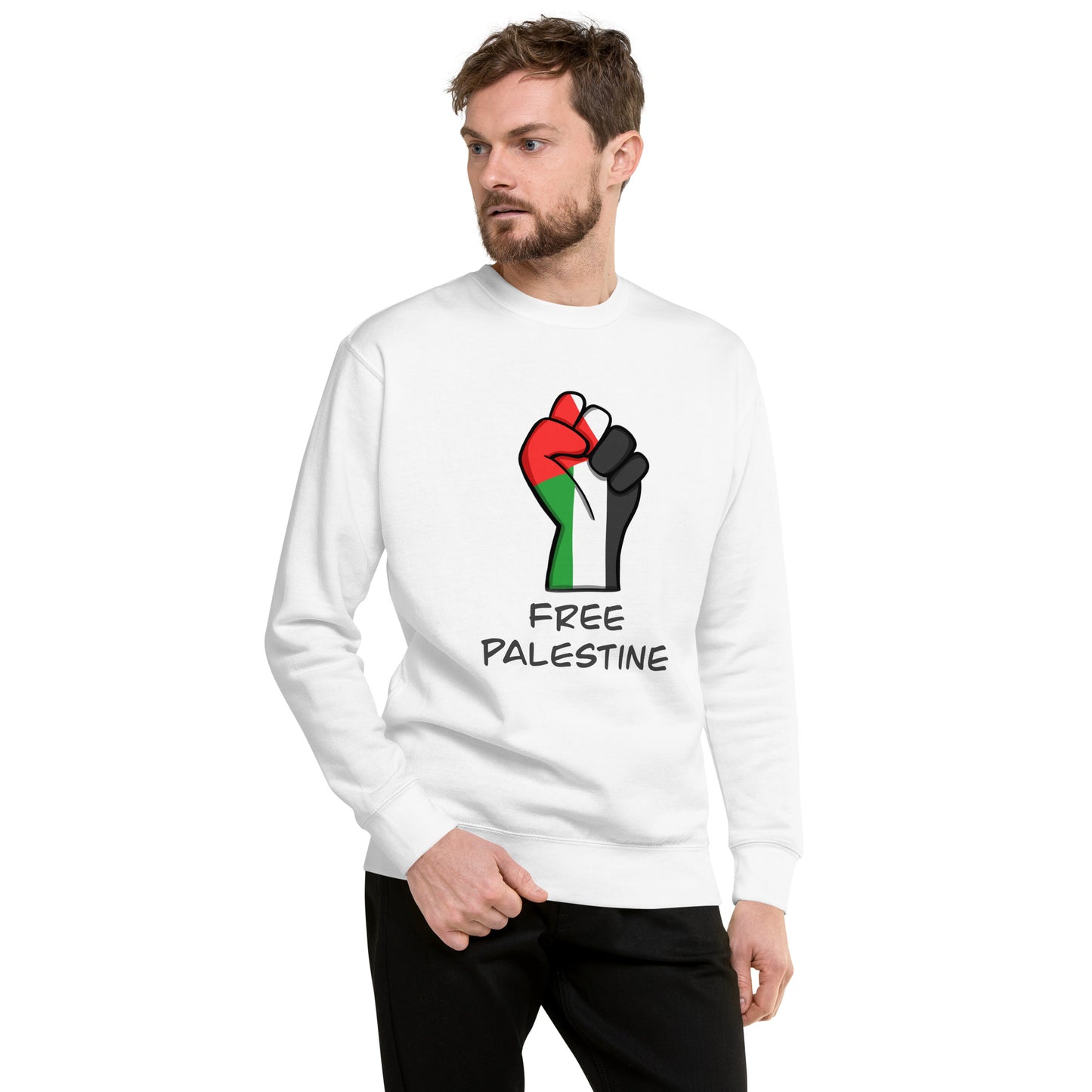 Free Palestine Sweatshirt - White