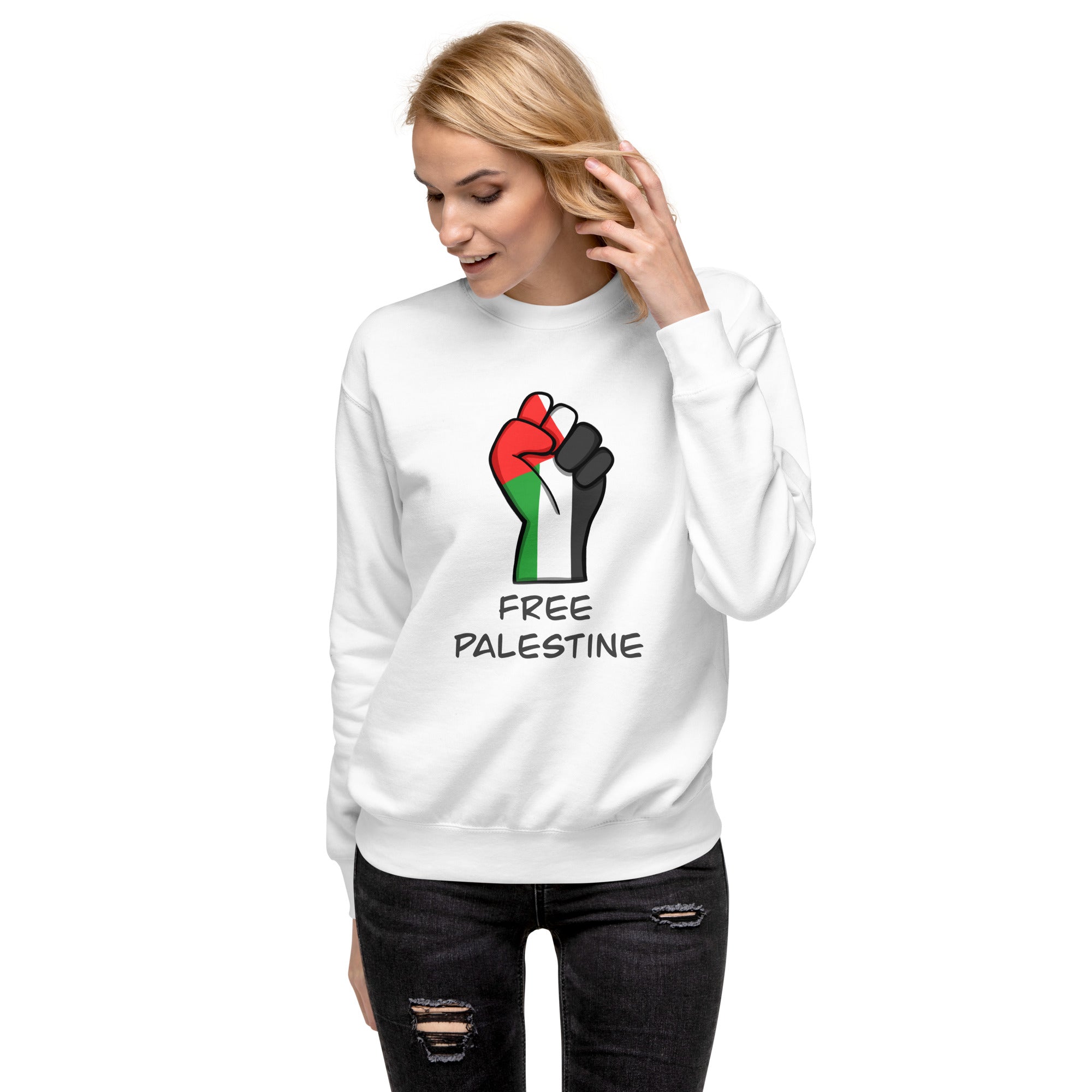 Free Palestine Sweatshirt - White